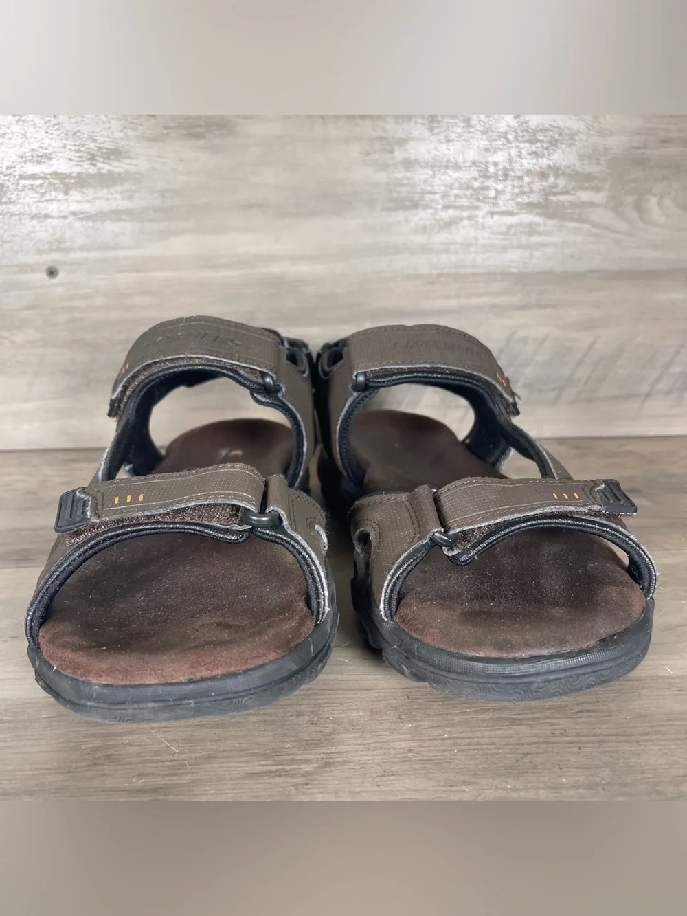 Skechers Garven Louden Sandals Mens 9 Brown Comfort Fishing Hiking Memory Foam